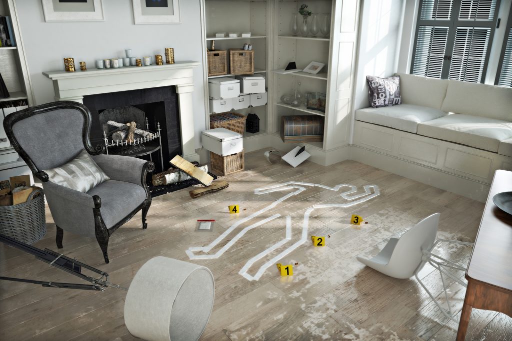 home invasion body outline crime scene