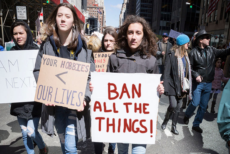 ban all the things protest sign