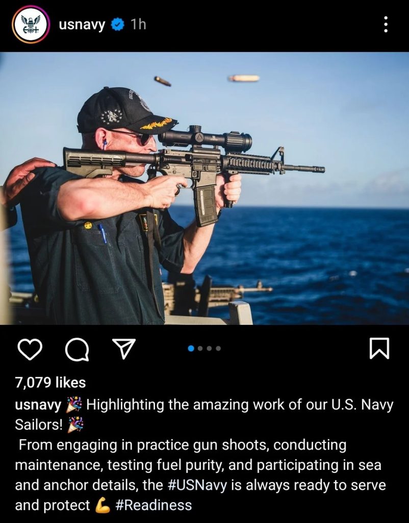 US Navy rifle optic backwards USS McCain
