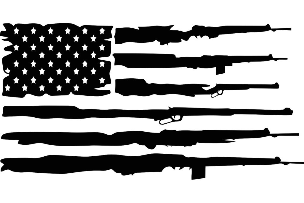 US gun flag feat guns