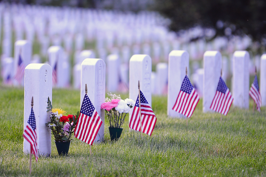 Memorial Day flags Arlington National Cemetery
