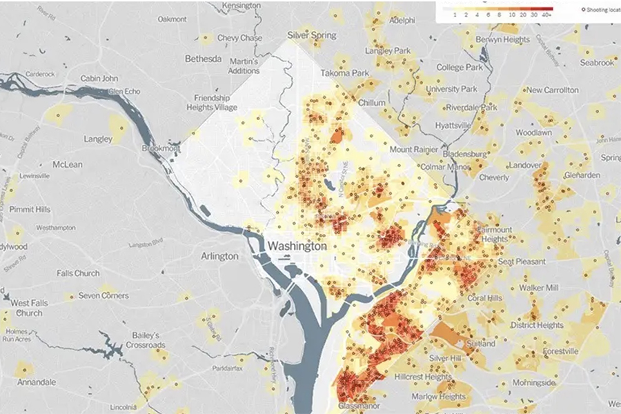 New York Times gun violence tracking map