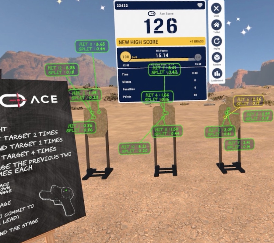 ACE VR virtual reality firearm competition training