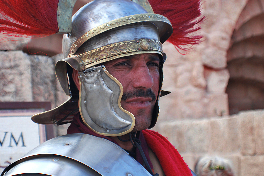 Roman soldier helmet