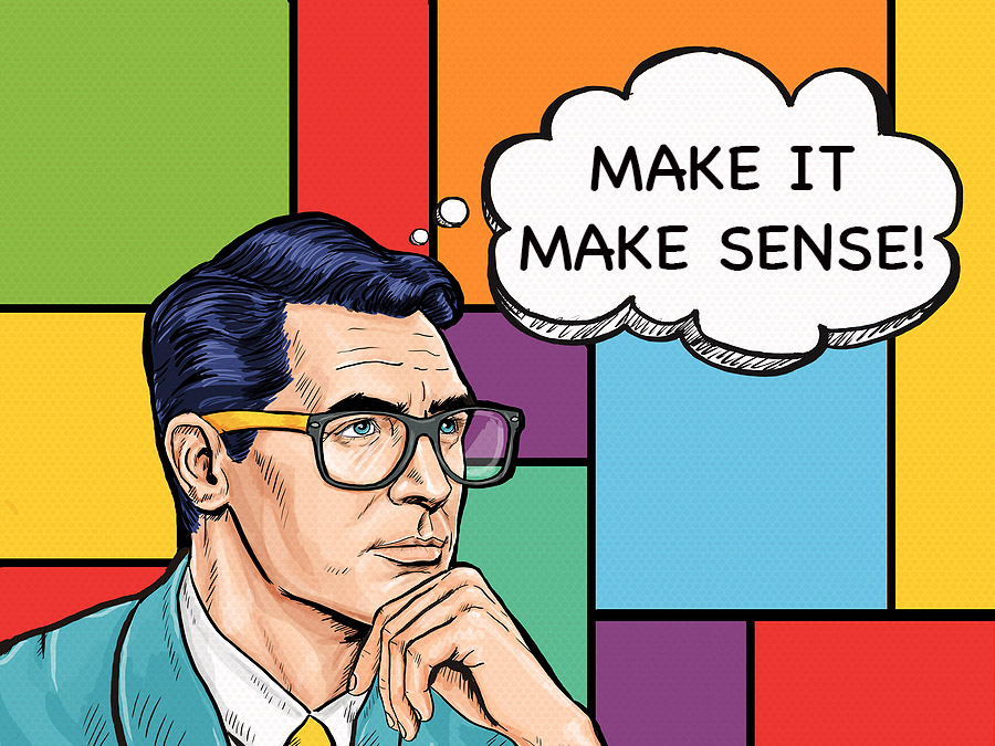 MAKE IT MAKE SENSE cartoon comic retro