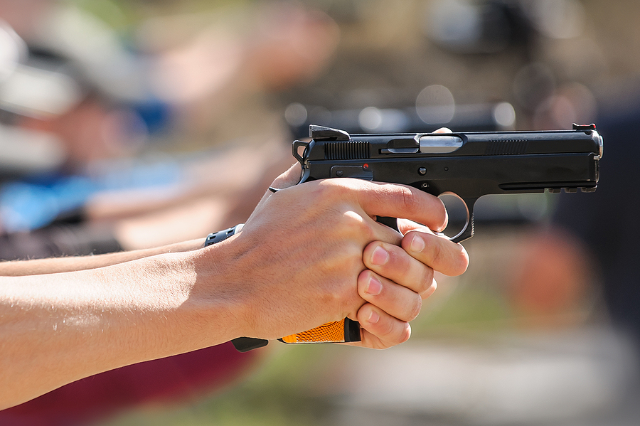 hands shooting grip pistol range train