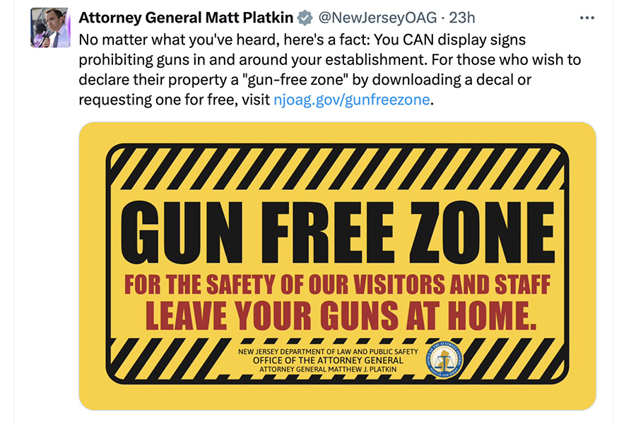 Matt Platkin New Jersey gun-free zone