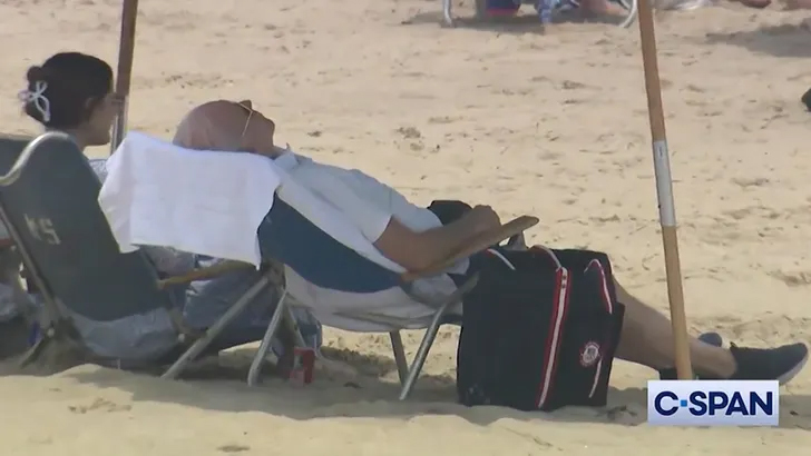 Biden sleeping beach Rehoboth Delaware