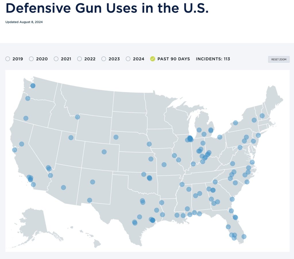 Defensive Gun Use Map