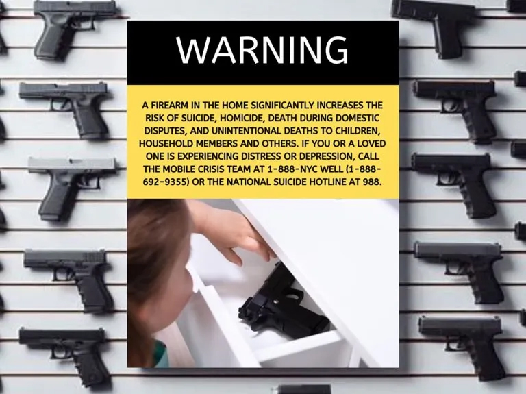 New York City gun store warning poster