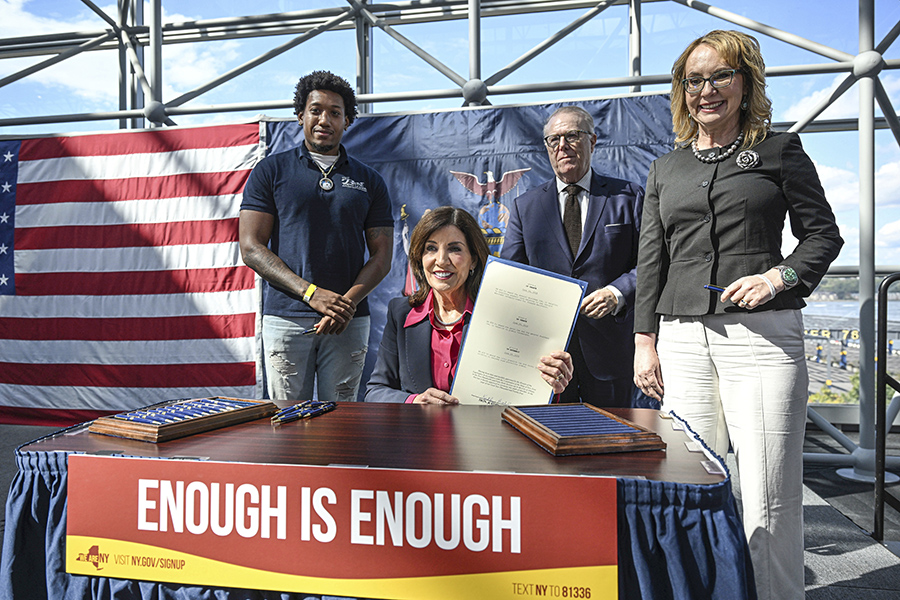 Kathy Hochul Gabby Giffords gun control bill signing