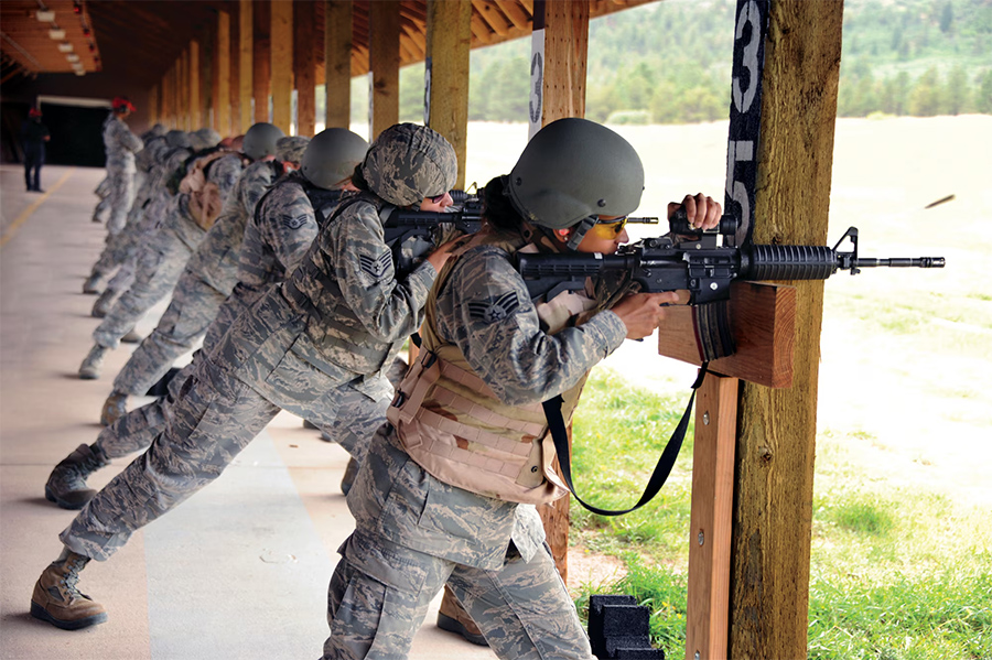 Air Force Academy rifle range training M16 M4 