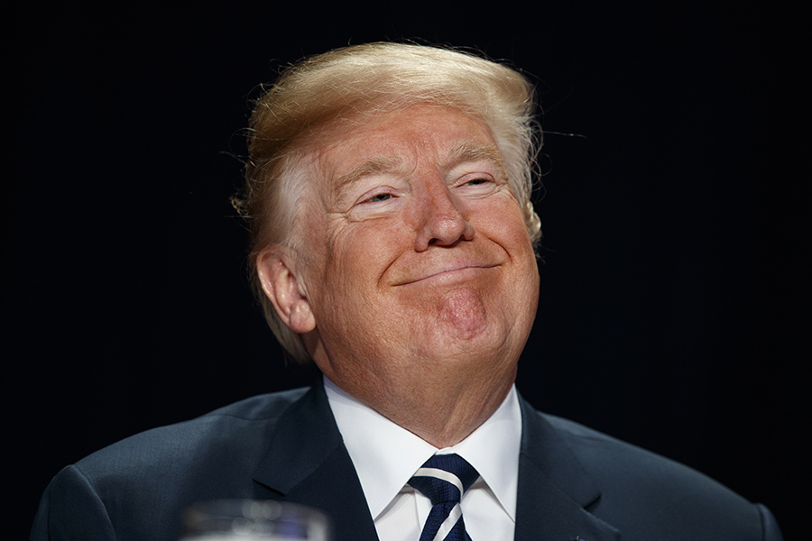 Donald Trump smiling laughing