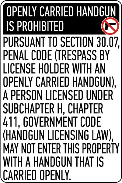 texas 30.07 sign