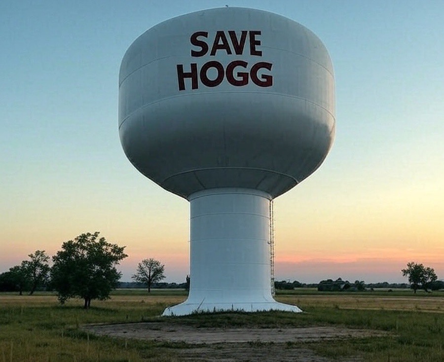 Save David Hogg water tower sign