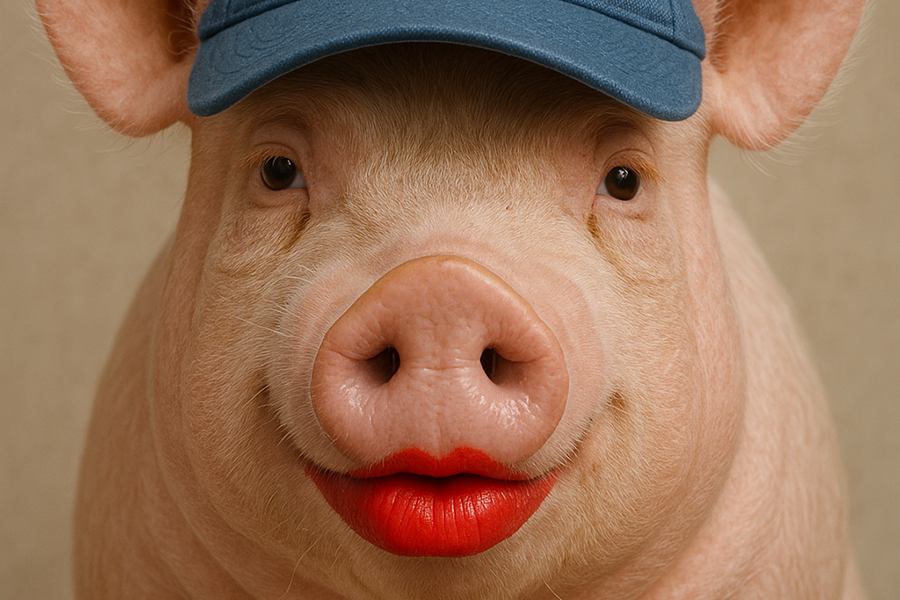 pig lipstick hat no guns