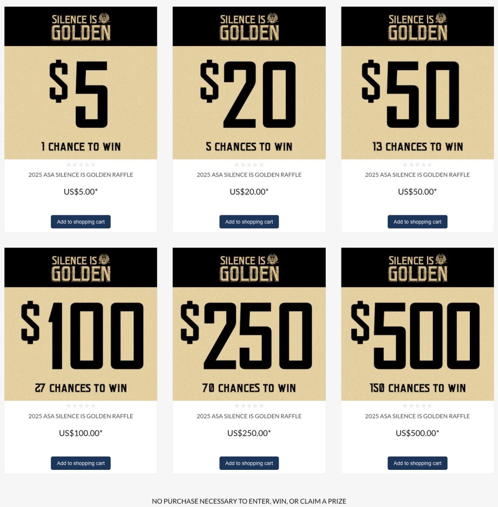 ASA raffle tickets