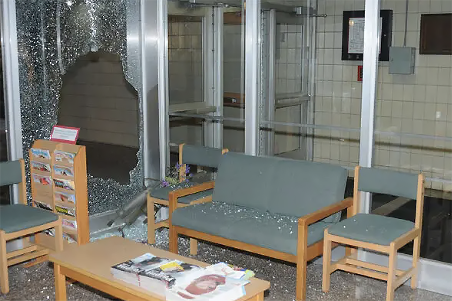 sandy hook shooting door broken glass