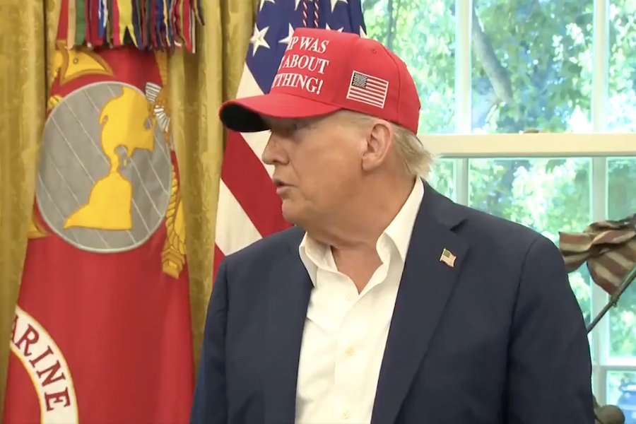 trump oval office hat