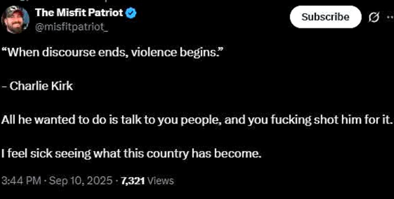 charlie kirk quote on X