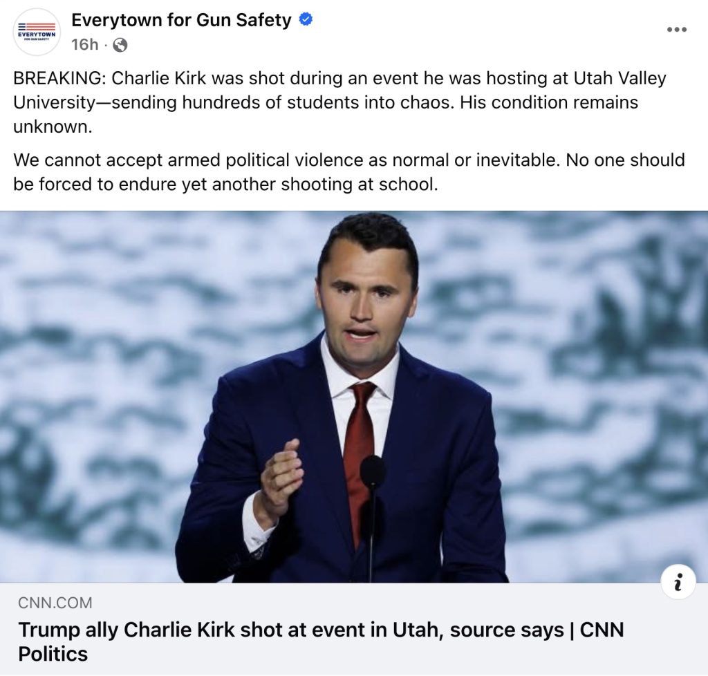 everytown charlie kirk school shooting