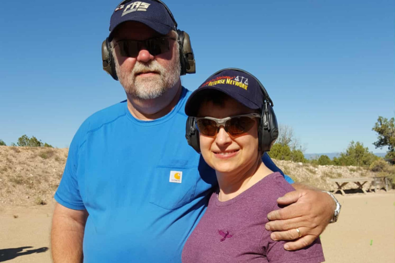 Marty and Gila Hayes at Gunsite 350. (Photo credit: Tom Walls)