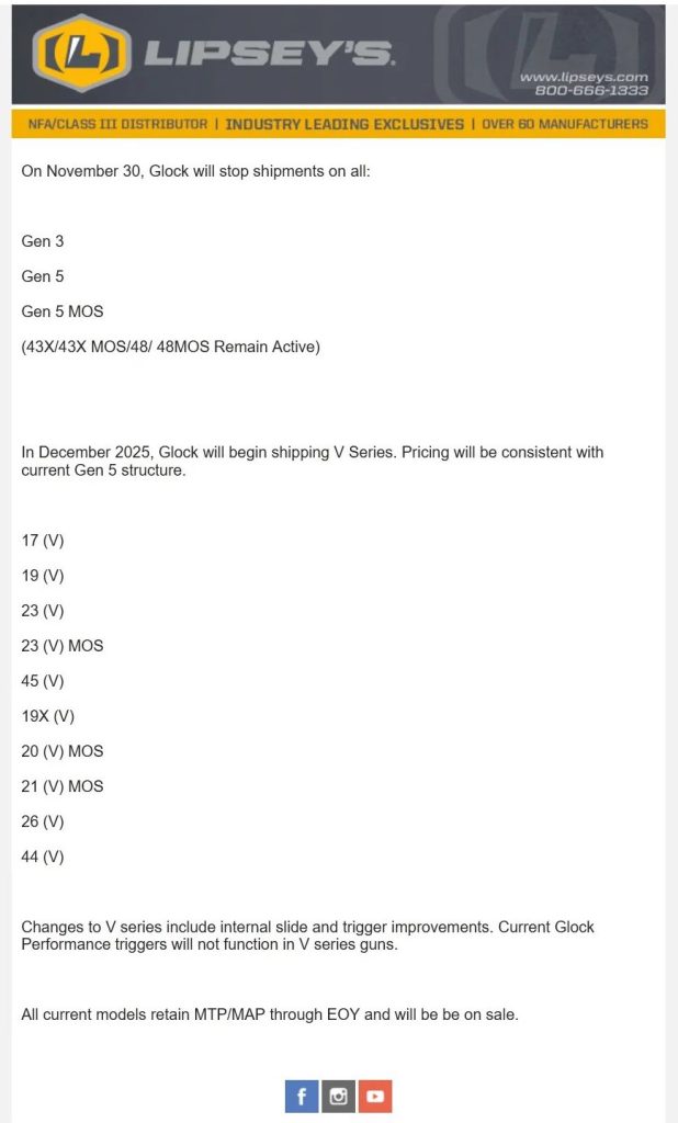 lipsey's GLOCK models