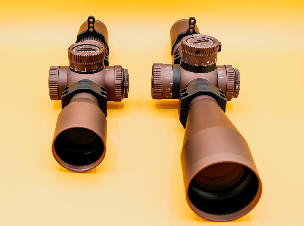 Size comparison between the Vortex Razor Gen III 6-36x56 and the new 4-24x44. 