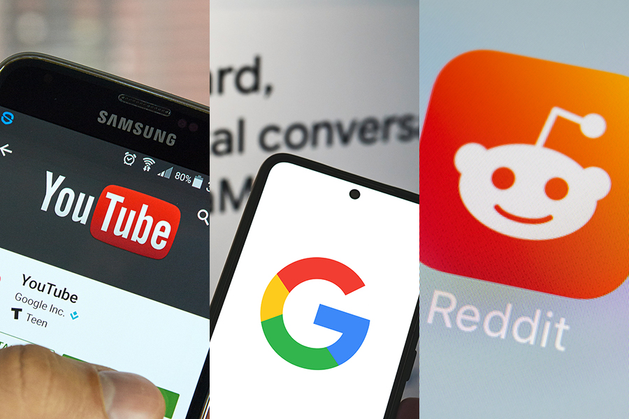 YouTube Google Reddit Bigstock
