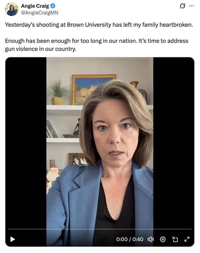 Angie Craig Brown shooting X