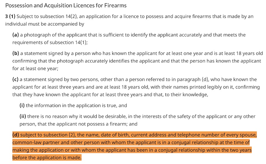 Canada firearm license 