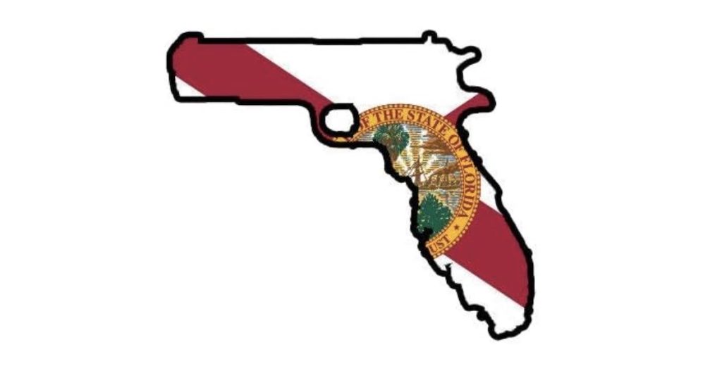 Florida map gun graphic
