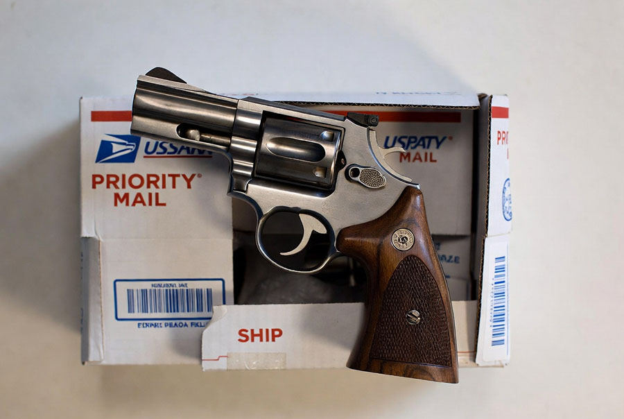 USPS priority mail gun pistol Colt Python Grok