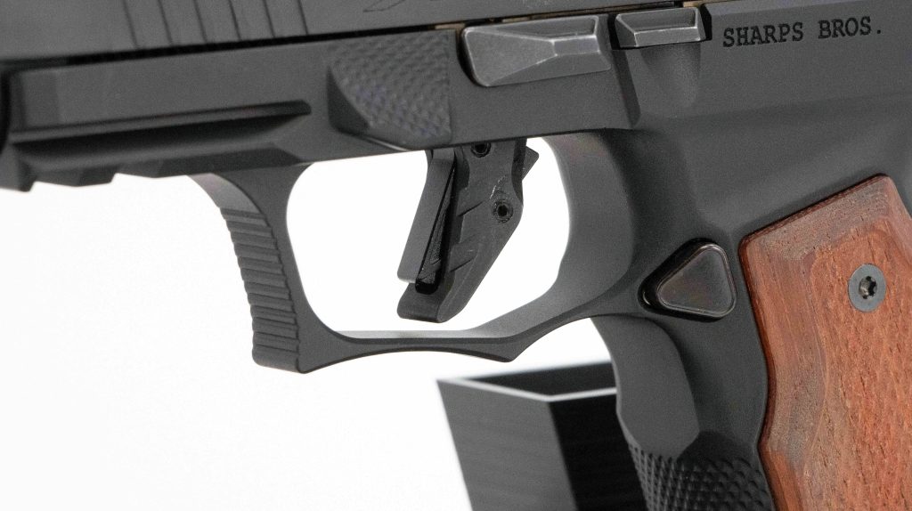 Tyrant CNC P365 Trigger and Sharps Bros grip module. Photo by Graham Baates