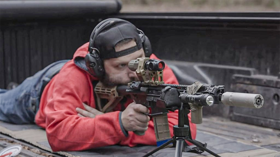 ar rifle prone shooting shooter