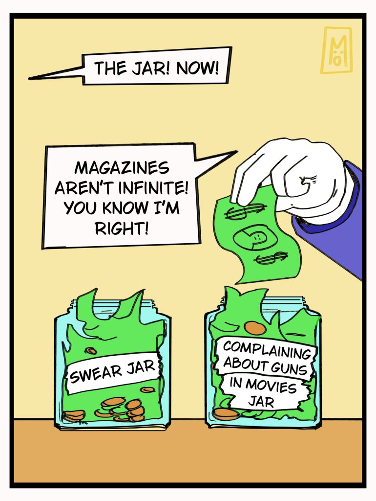 gun movie jar dollar bill