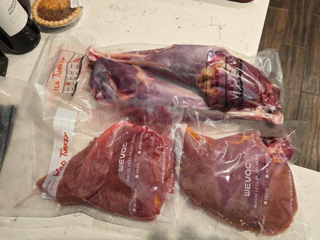 turkey hunting with a rifle cleaned breasts and legs