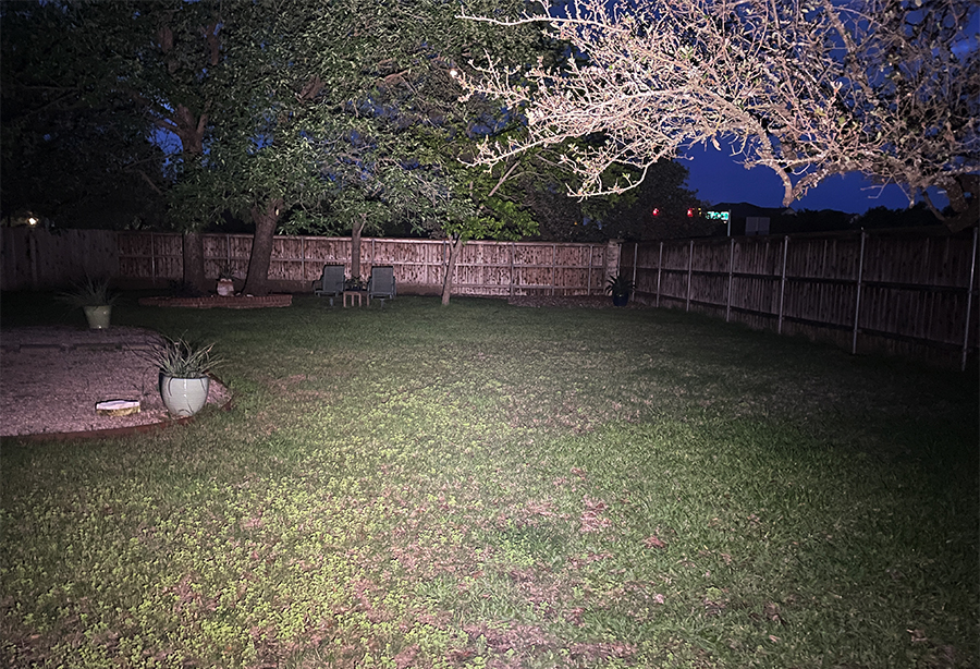 Nitecore EDC07 lighting up the yard