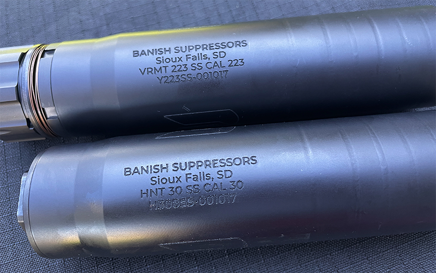 BANISH VRMT 223 SS and HNT 30 SS stainless steel suppressors