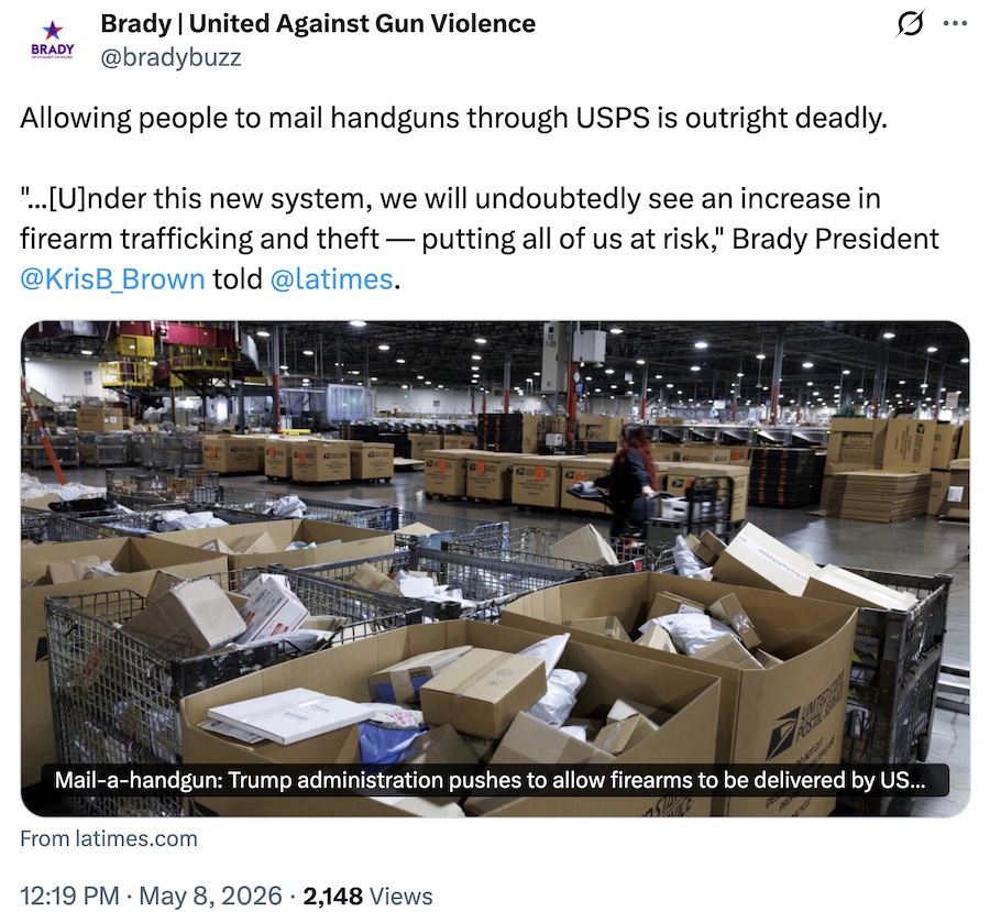 Brady United atf mail guns tweet