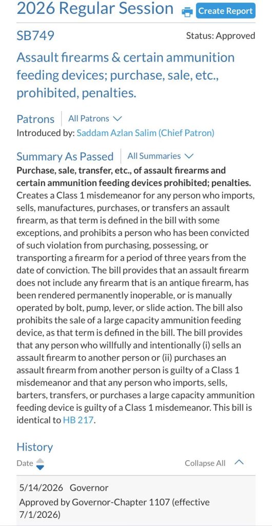 Virginia assault weapons ban