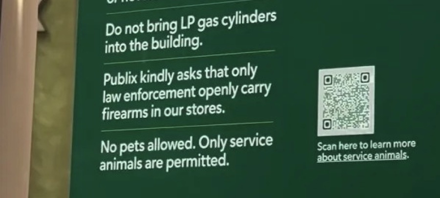 Publix store open carry sign