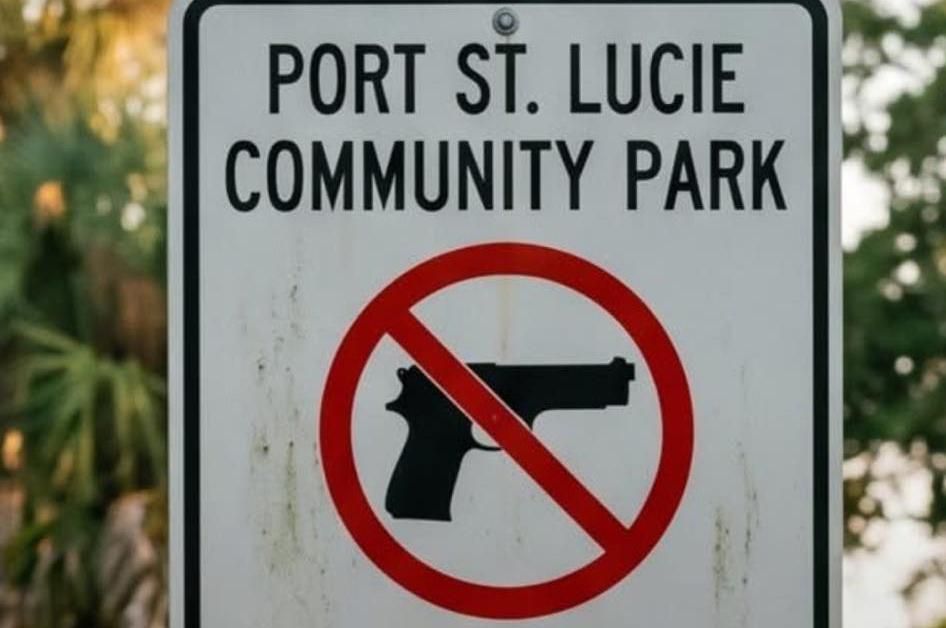 port st lucie no guns sign