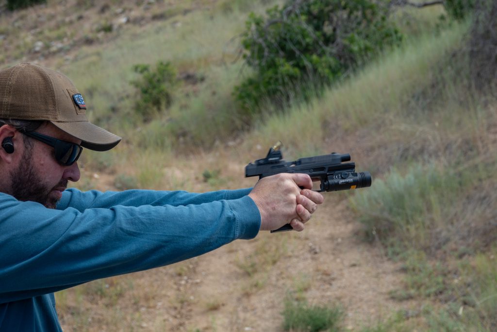 Taurus, TX9, 9mm, modular duty pistol, nightstick weapon light, Gideon Omega red dot,