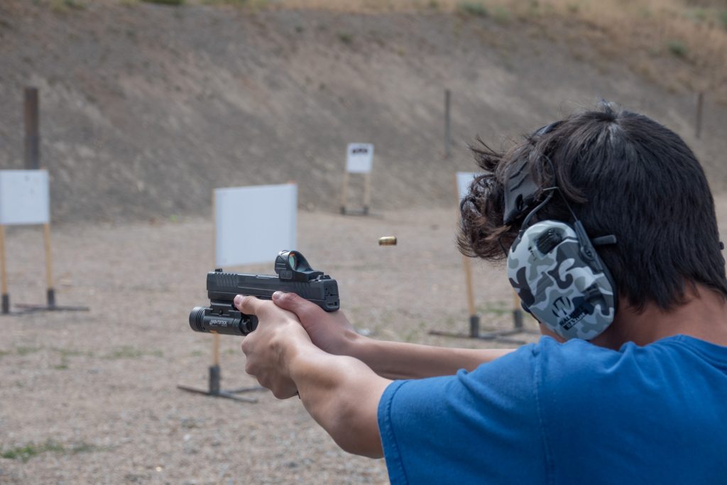Taurus, TX9, 9mm, modular duty pistol, nightstick weapon light, Gideon Omega red dot,