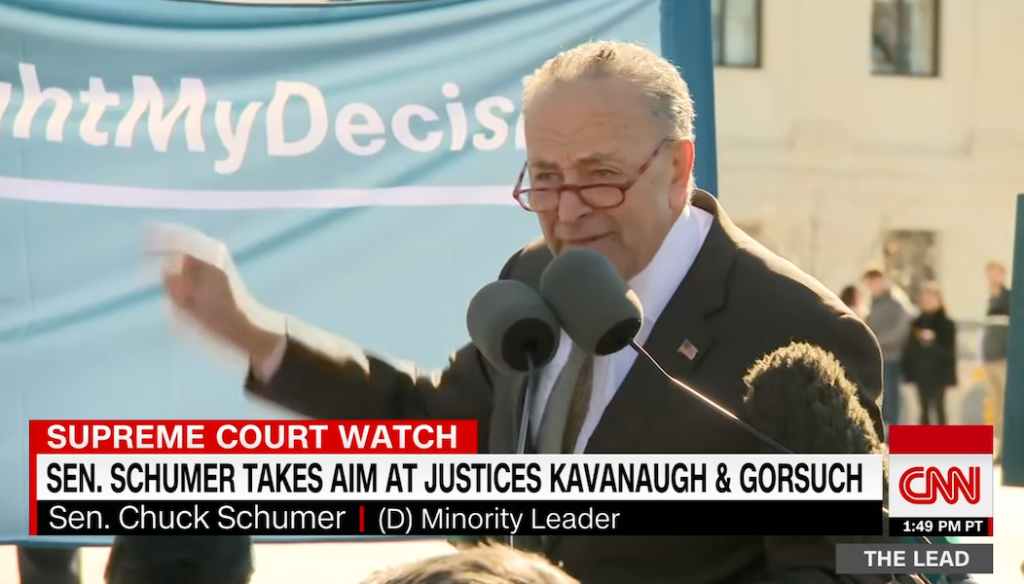 schumer threatens scotus justices