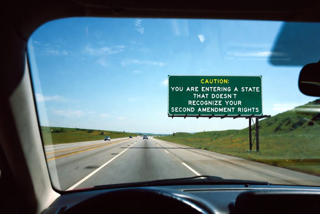 anti-gun state road sign Grok