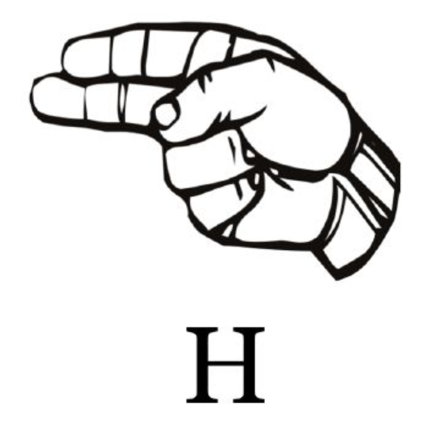 see sign language letter H