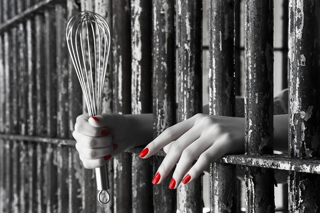 jail cell bars woman's hands wisk Grok