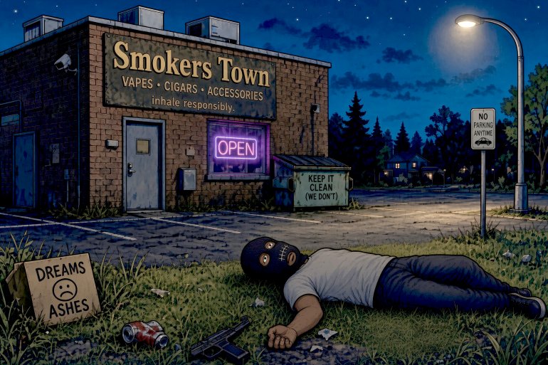 Rheem Brantley Smokers Town toon Grok